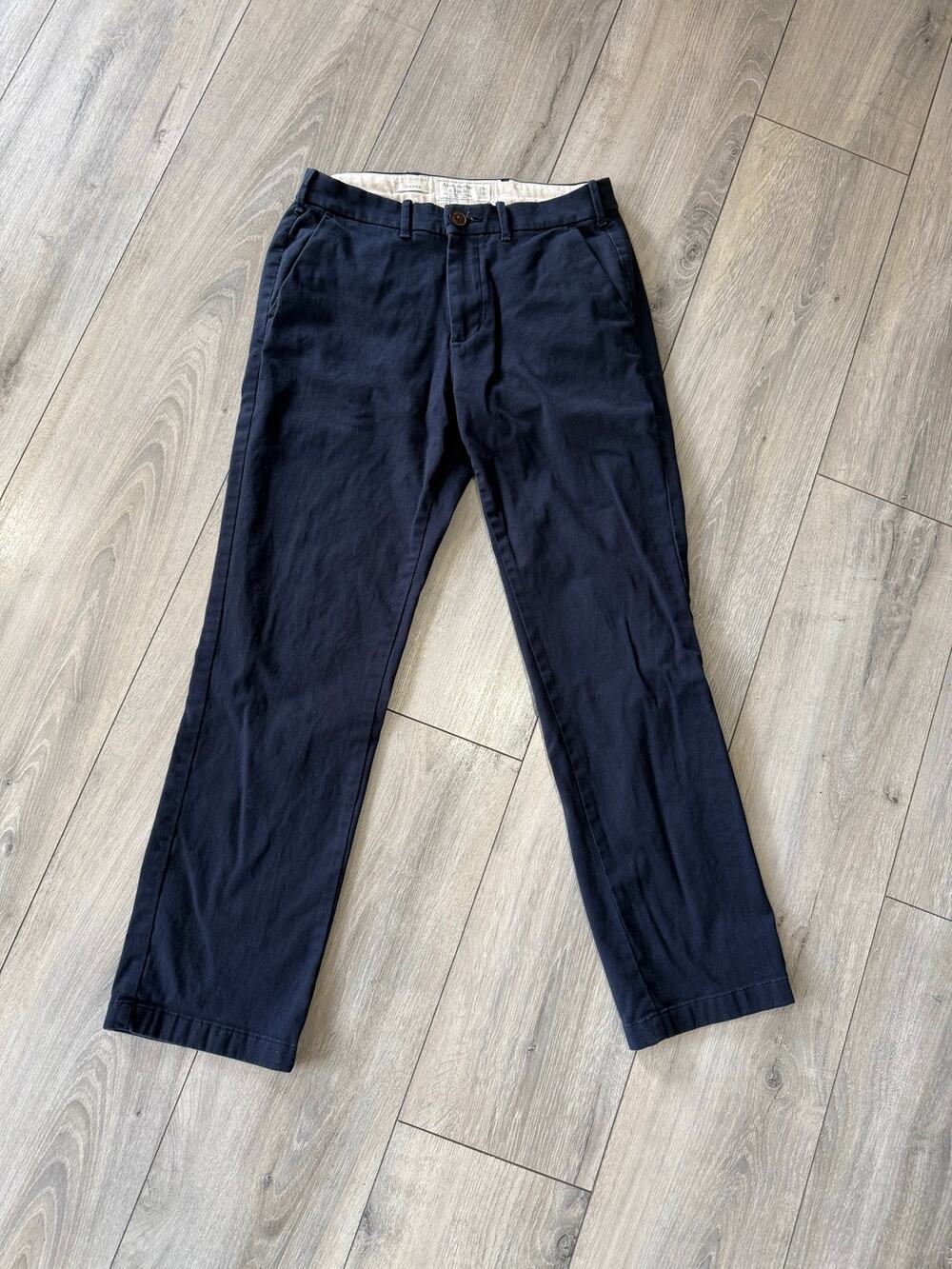 Abercrombie & Fitch Stretch Chino Pants Men’s 29x30 Navy Straight Flat Front